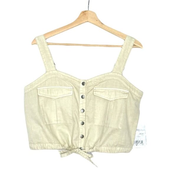 Free People We The Free Palm Desert Ivory Cargo Camisole Top Size Size Medium - Picture 2 of 8